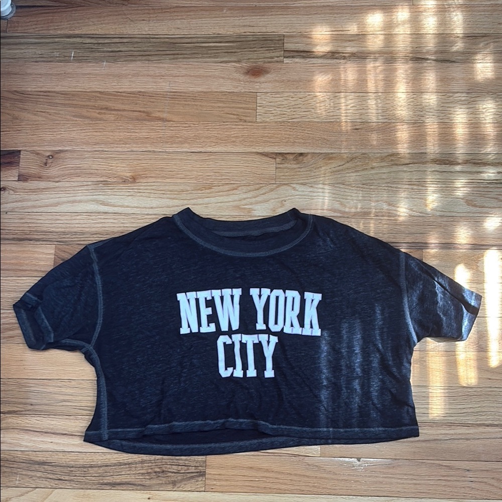 Black Graphic Crop Boyfriend Tee